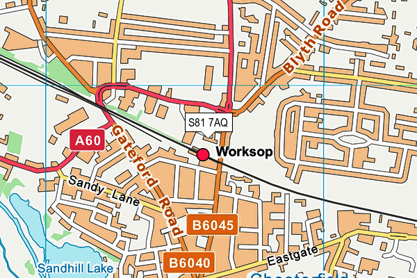 S81 7AQ map - OS VectorMap District (Ordnance Survey)