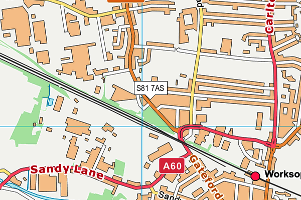 S81 7AS map - OS VectorMap District (Ordnance Survey)