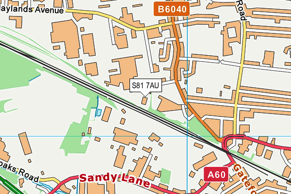 S81 7AU map - OS VectorMap District (Ordnance Survey)