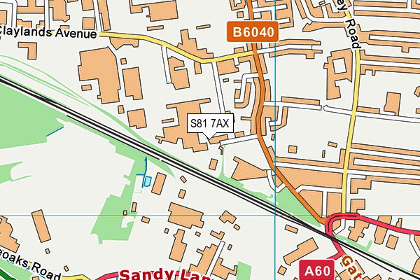 S81 7AX map - OS VectorMap District (Ordnance Survey)