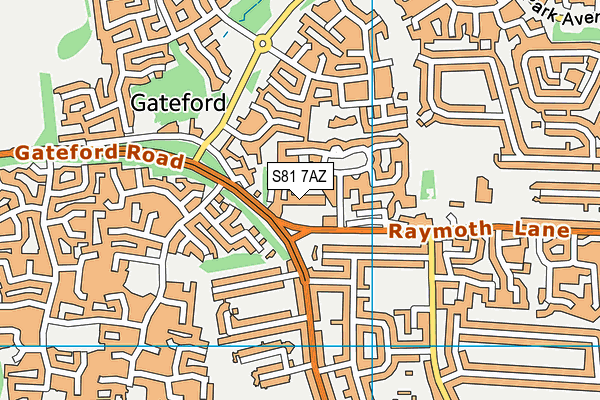 S81 7AZ map - OS VectorMap District (Ordnance Survey)