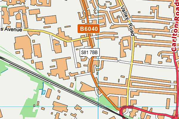 S81 7BB map - OS VectorMap District (Ordnance Survey)