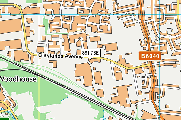 S81 7BE map - OS VectorMap District (Ordnance Survey)