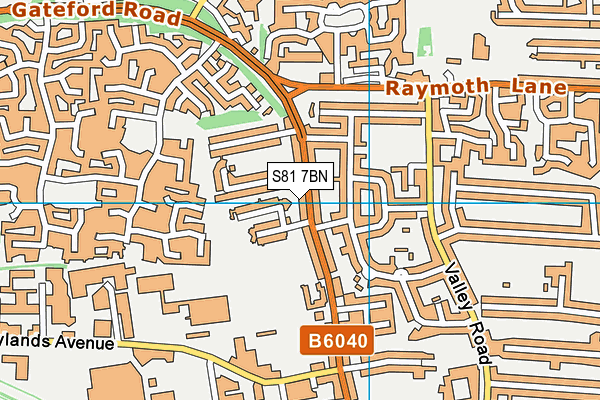 S81 7BN map - OS VectorMap District (Ordnance Survey)