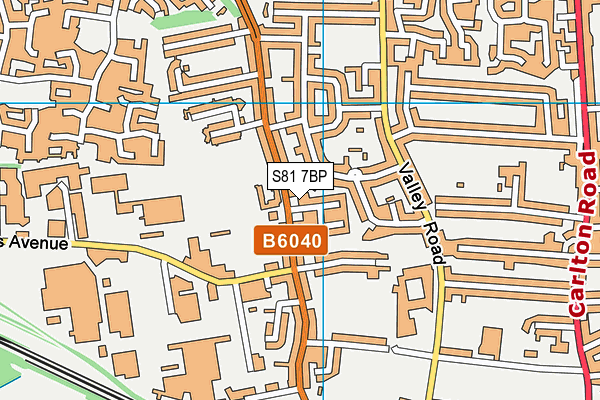 S81 7BP map - OS VectorMap District (Ordnance Survey)