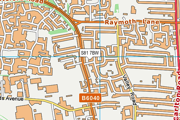 S81 7BW map - OS VectorMap District (Ordnance Survey)