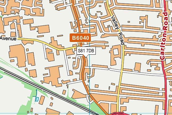 S81 7DB map - OS VectorMap District (Ordnance Survey)