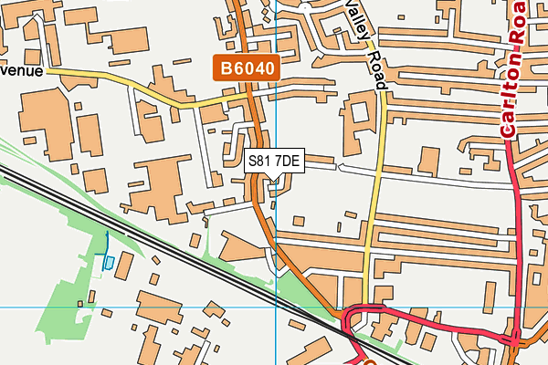 S81 7DE map - OS VectorMap District (Ordnance Survey)