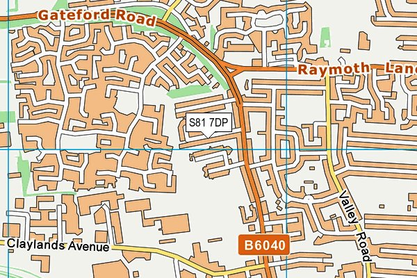 S81 7DP map - OS VectorMap District (Ordnance Survey)