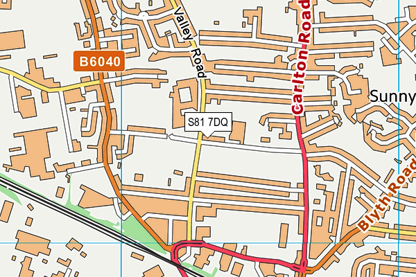 S81 7DQ map - OS VectorMap District (Ordnance Survey)