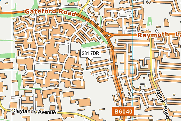 S81 7DR map - OS VectorMap District (Ordnance Survey)