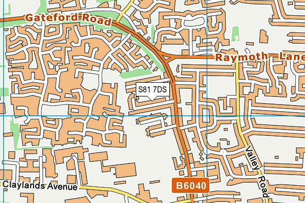 S81 7DS map - OS VectorMap District (Ordnance Survey)