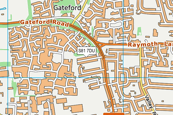 S81 7DU map - OS VectorMap District (Ordnance Survey)