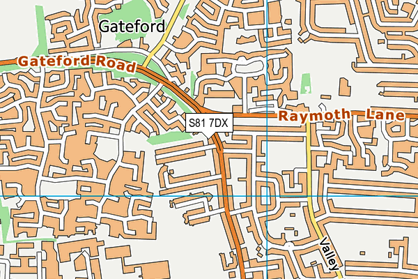 S81 7DX map - OS VectorMap District (Ordnance Survey)