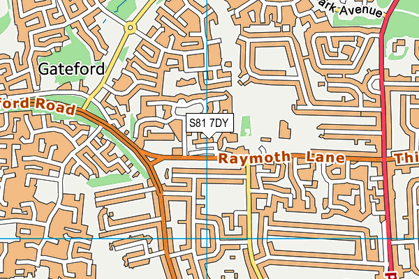S81 7DY map - OS VectorMap District (Ordnance Survey)