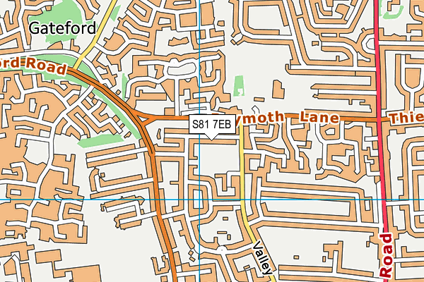 S81 7EB map - OS VectorMap District (Ordnance Survey)