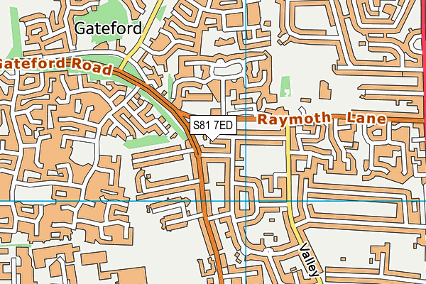 S81 7ED map - OS VectorMap District (Ordnance Survey)