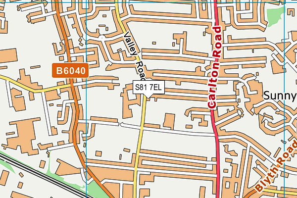 S81 7EL map - OS VectorMap District (Ordnance Survey)