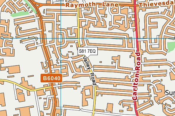 S81 7EQ map - OS VectorMap District (Ordnance Survey)