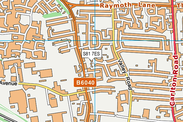 S81 7ES map - OS VectorMap District (Ordnance Survey)