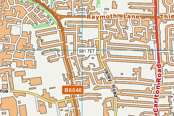 S81 7ET map - OS VectorMap District (Ordnance Survey)