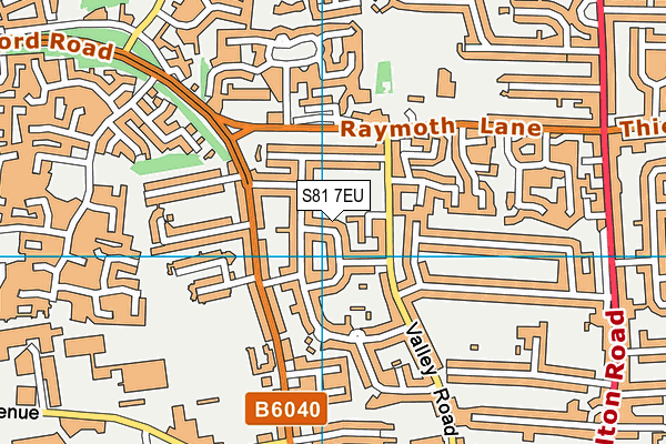 S81 7EU map - OS VectorMap District (Ordnance Survey)