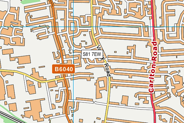 S81 7EW map - OS VectorMap District (Ordnance Survey)