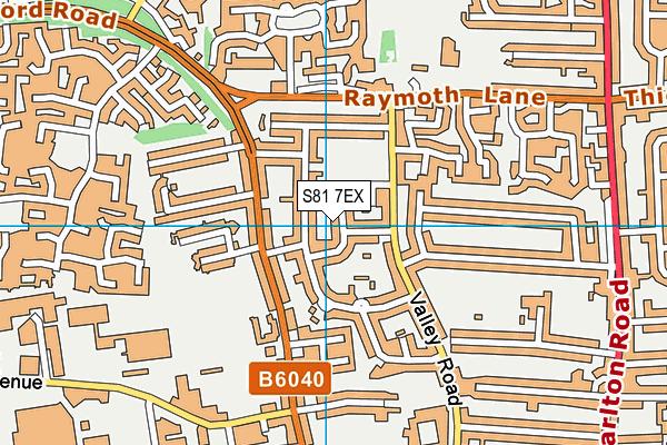 S81 7EX map - OS VectorMap District (Ordnance Survey)