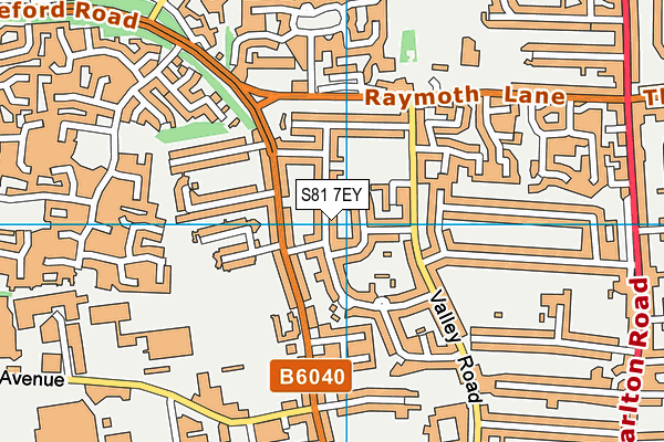 S81 7EY map - OS VectorMap District (Ordnance Survey)