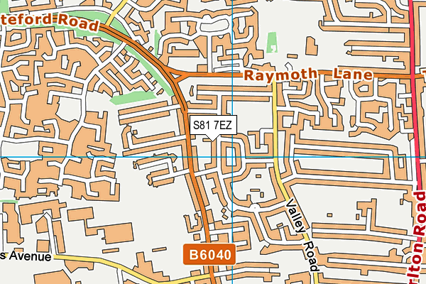 S81 7EZ map - OS VectorMap District (Ordnance Survey)