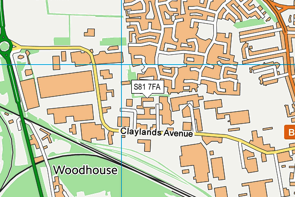 S81 7FA map - OS VectorMap District (Ordnance Survey)