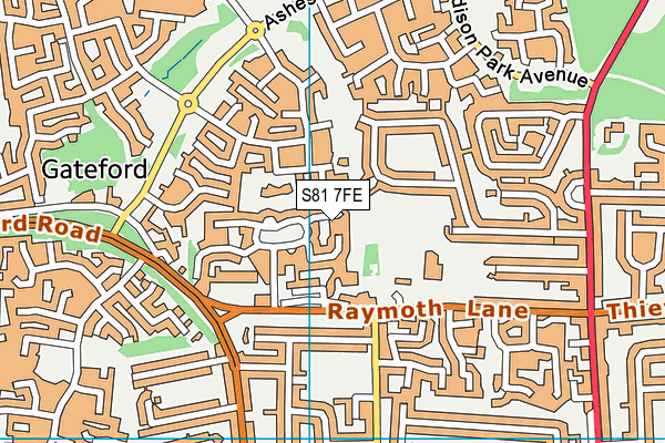 S81 7FE map - OS VectorMap District (Ordnance Survey)