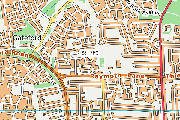 S81 7FG map - OS VectorMap District (Ordnance Survey)