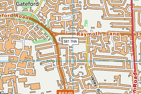 S81 7HA map - OS VectorMap District (Ordnance Survey)