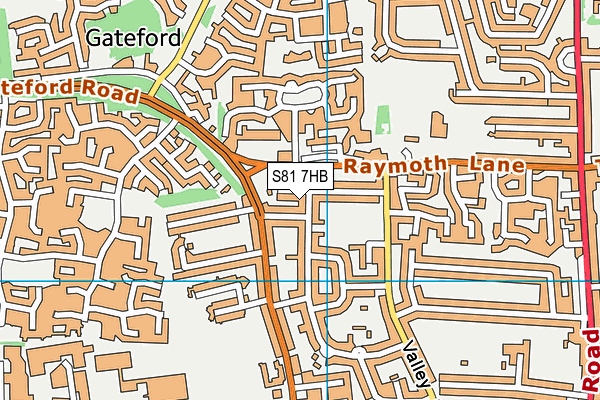 S81 7HB map - OS VectorMap District (Ordnance Survey)
