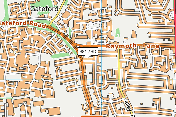 S81 7HD map - OS VectorMap District (Ordnance Survey)