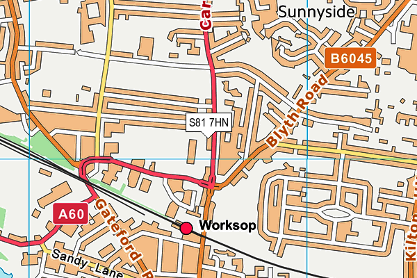 S81 7HN map - OS VectorMap District (Ordnance Survey)