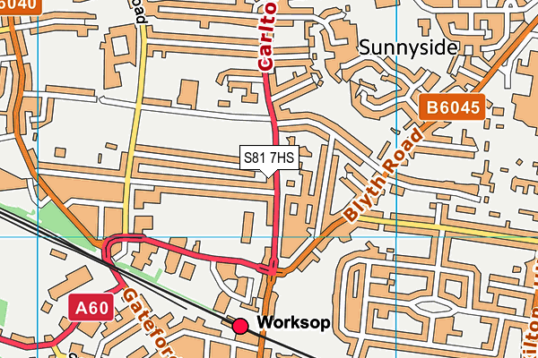 S81 7HS map - OS VectorMap District (Ordnance Survey)