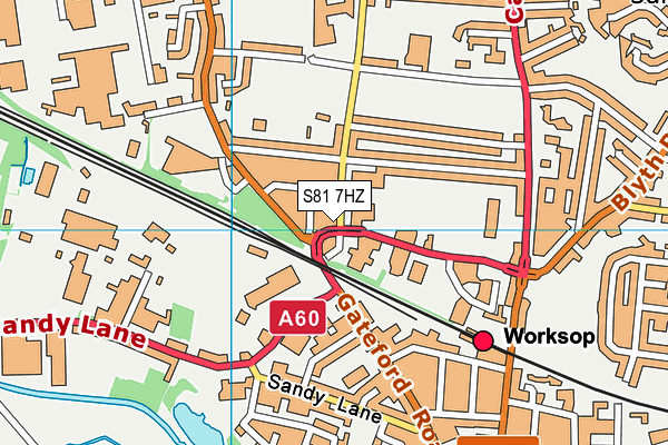 S81 7HZ map - OS VectorMap District (Ordnance Survey)