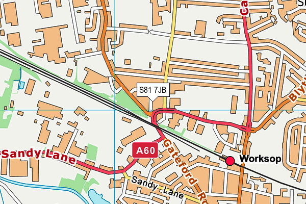 S81 7JB map - OS VectorMap District (Ordnance Survey)