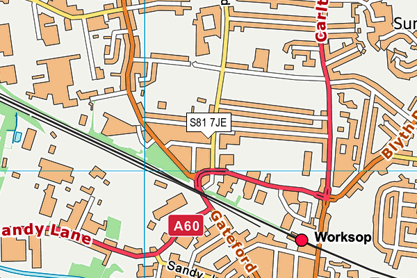 S81 7JE map - OS VectorMap District (Ordnance Survey)