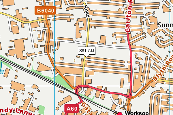 S81 7JJ map - OS VectorMap District (Ordnance Survey)