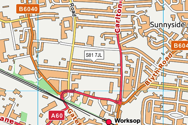 S81 7JL map - OS VectorMap District (Ordnance Survey)