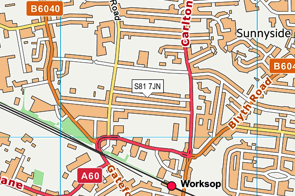 S81 7JN map - OS VectorMap District (Ordnance Survey)