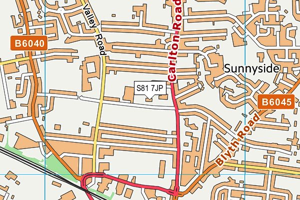 S81 7JP map - OS VectorMap District (Ordnance Survey)