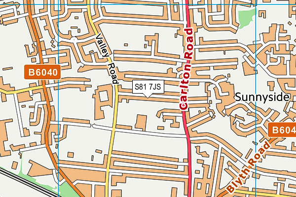 S81 7JS map - OS VectorMap District (Ordnance Survey)