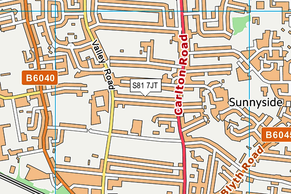 S81 7JT map - OS VectorMap District (Ordnance Survey)