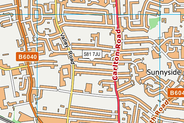 S81 7JU map - OS VectorMap District (Ordnance Survey)