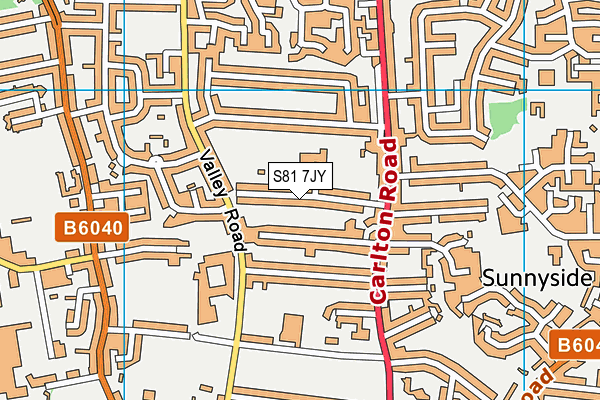 S81 7JY map - OS VectorMap District (Ordnance Survey)