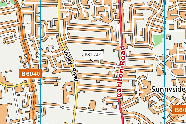 S81 7JZ map - OS VectorMap District (Ordnance Survey)